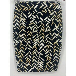 Grace Elements Skirt Size 4 Brown Multi Animal Instinct Zip Pencil Women New